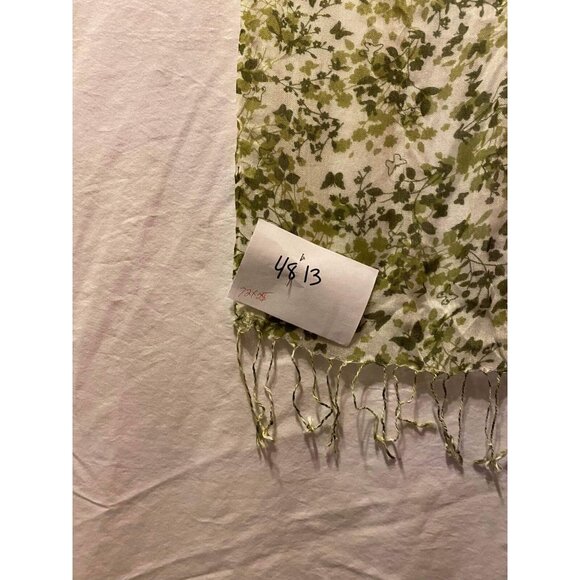 #4813 Hummingbird Large green Rayon carf 72x25 - Picture 3 of 7